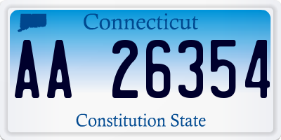 CT license plate AA26354