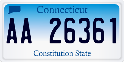 CT license plate AA26361