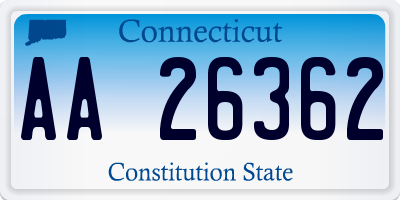 CT license plate AA26362