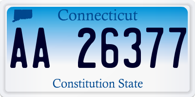 CT license plate AA26377