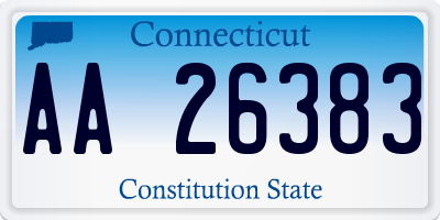 CT license plate AA26383