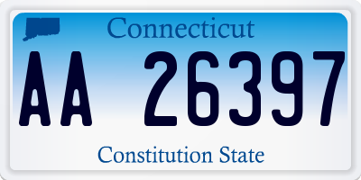 CT license plate AA26397