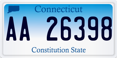 CT license plate AA26398