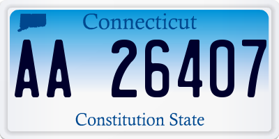 CT license plate AA26407