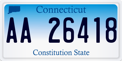 CT license plate AA26418