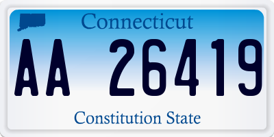 CT license plate AA26419