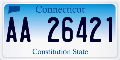 CT license plate AA26421