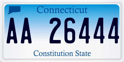 CT license plate AA26444