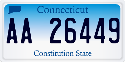 CT license plate AA26449