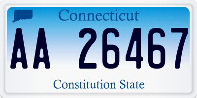 CT license plate AA26467