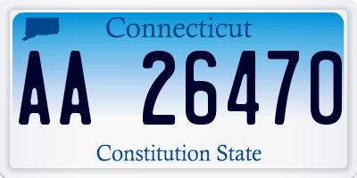 CT license plate AA26470