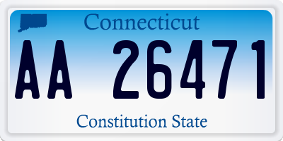 CT license plate AA26471