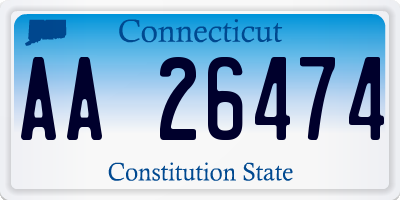 CT license plate AA26474