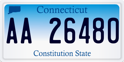 CT license plate AA26480