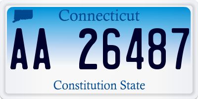 CT license plate AA26487