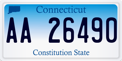 CT license plate AA26490