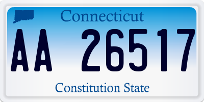 CT license plate AA26517