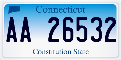 CT license plate AA26532