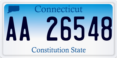 CT license plate AA26548