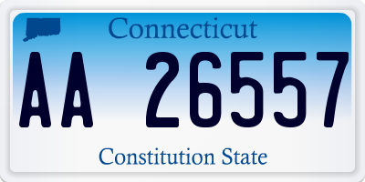 CT license plate AA26557