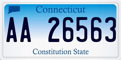 CT license plate AA26563