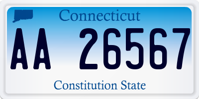 CT license plate AA26567