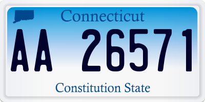 CT license plate AA26571