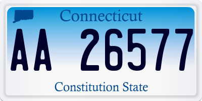 CT license plate AA26577