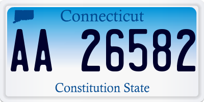 CT license plate AA26582