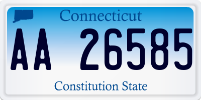 CT license plate AA26585