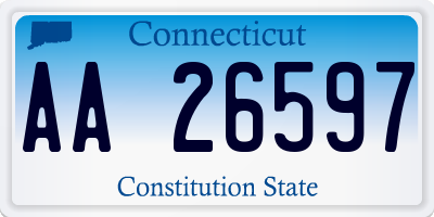 CT license plate AA26597
