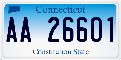 CT license plate AA26601