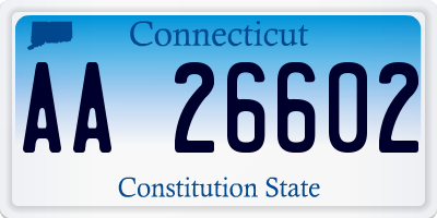 CT license plate AA26602