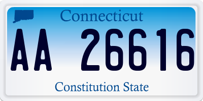 CT license plate AA26616