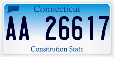 CT license plate AA26617