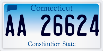 CT license plate AA26624