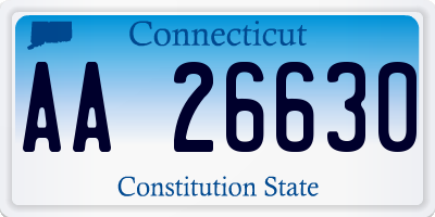 CT license plate AA26630