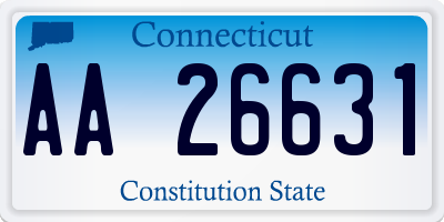 CT license plate AA26631