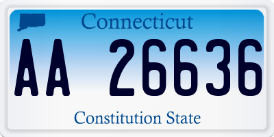 CT license plate AA26636