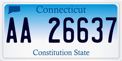 CT license plate AA26637