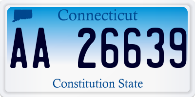 CT license plate AA26639