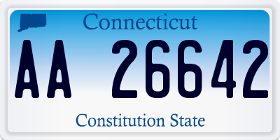 CT license plate AA26642