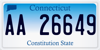 CT license plate AA26649