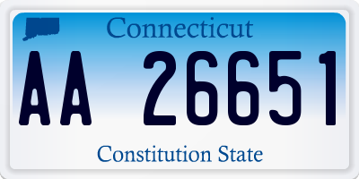 CT license plate AA26651