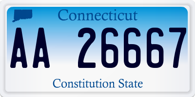 CT license plate AA26667