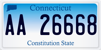 CT license plate AA26668