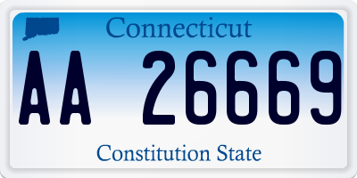 CT license plate AA26669