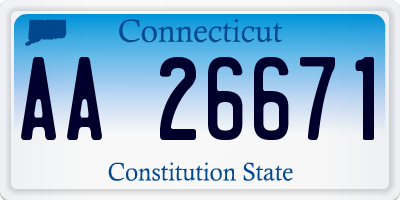 CT license plate AA26671