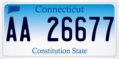 CT license plate AA26677