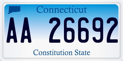 CT license plate AA26692